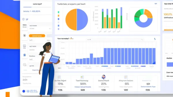 Analytics dashboard interface showing data visualization charts, graphs, and metrics for AI-powered analytics.