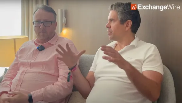 Two advertising technology executives (Ciarán O'Kane, Andrew Casale) discuss AI-driven innovation and investment strategies at Cannes 2025.