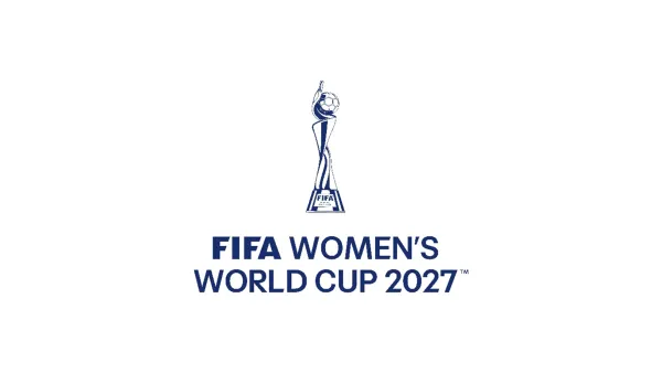 FIFA Women's World Cup 2027 trophy logo for Brazil tournament with 24 teams competing June-July