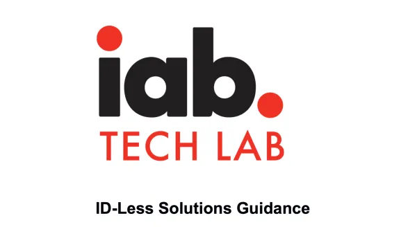 IAB Tech Lab ID-Less Solutions Guidance document cover featuring official branding and technical framework