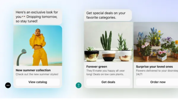 Meta's new Messenger marketing messages enable personalized promotional campaigns like these product announcements.