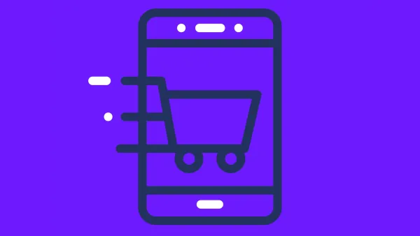 Mobile retail media advertising platform showing shopping cart integration for e-commerce campaigns