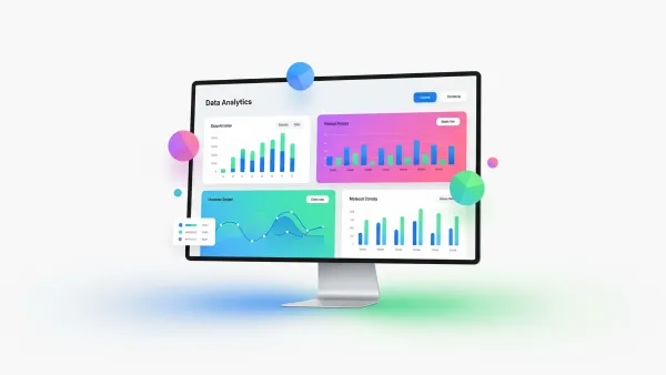Data analytics dashboard displaying colorful bar charts with enhanced label backgrounds for improved readability