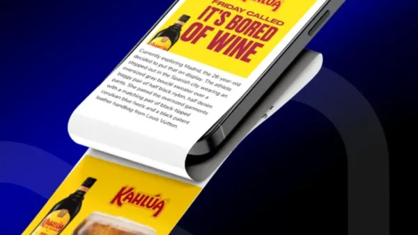 Teads Connected Ads format showing sequential ad placements on mobile device for brand storytelling