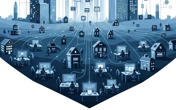 Digital publishers and content creators facing AI data extraction from tech companies in connected landscape.