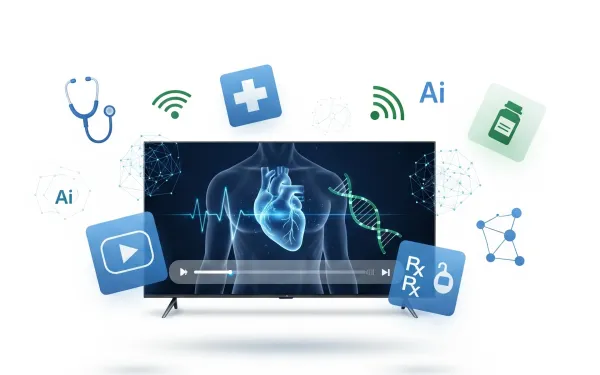 Healthcare streaming TV advertising with AI targeting technology for medical professionals and patients across FAST platforms.