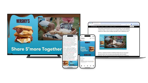 Connected TV advertising formats displayed across multiple devices showing Kargo's CTV Glass and Video solutions.