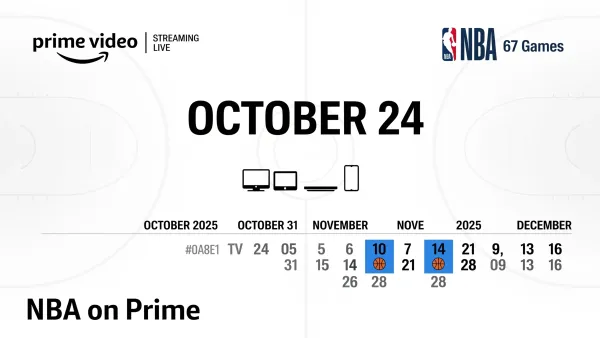 Amazon Prime Video launches NBA coverage October 24, 2025 with 67-game season including Emirates Cup tournament