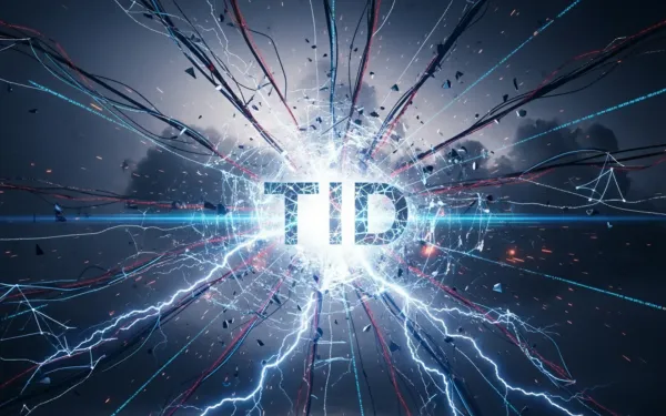 Digital network explosion showing transaction ID (TID) system breakdown disrupting programmatic advertising transparency