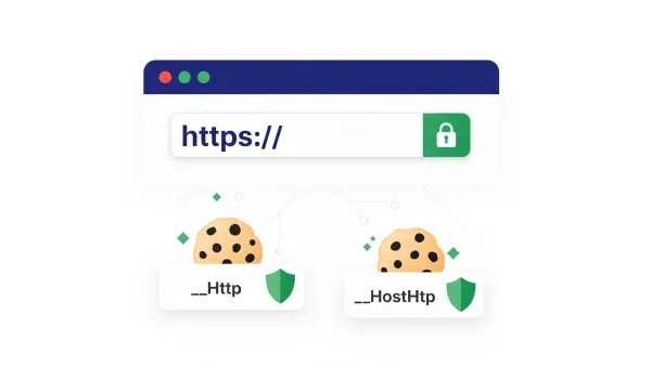 Chrome 140 HTTP cookie prefixes __Http __HostHttp security browser white background illustration