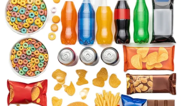 Less healthy food products subject to UK advertising restrictions from October 2025 implementation date.