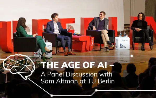 Sam Altman discusses AI energy consumption at TU Berlin panel with BIFOLD researchers February 2025