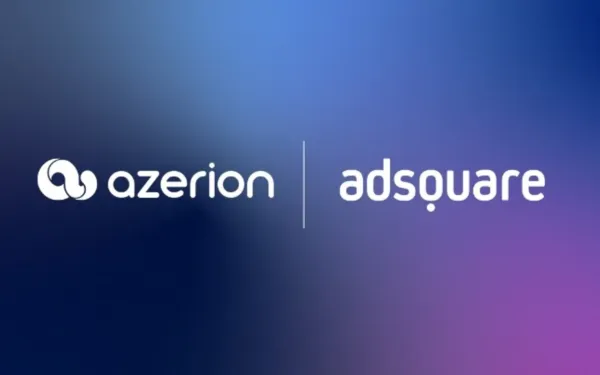 Azerion Adsquare partnership logos announcing global omnichannel advertising expansion 2025