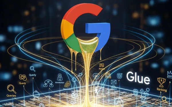 Google's Glue data system visualization showing query processing and user interaction data flows