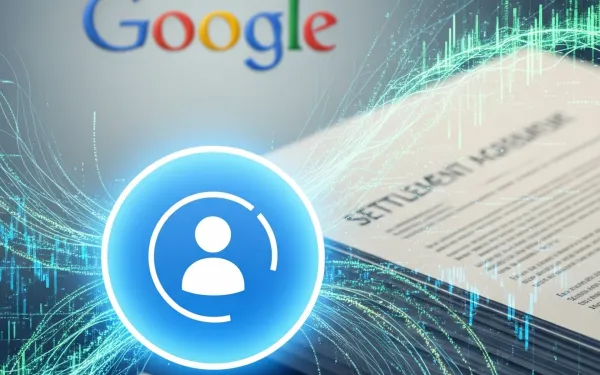 Google RTB privacy settlement user control icon with legal documents - AI generated image