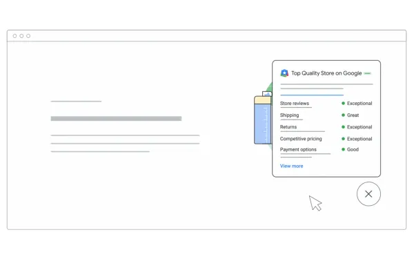 Top Quality Store widget displays Google ratings, reviews, shipping, and return policies on merchant websites to boost customer trust and sales.