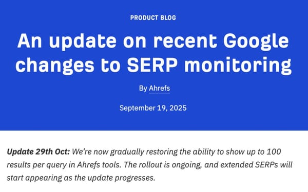 Ahrefs restores top 100 search result tracking after Google parameter restrictions