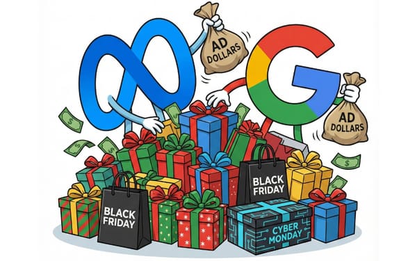 Meta and Google compete for holiday retail ad dollars during Black Friday and Cyber Monday shopping seasonRetry
