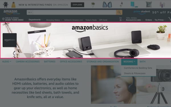 Amazon’s homepage hero package