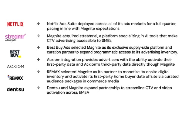 Netflix Ads Suite deployed globally, Magnite acquires streamr.ai, Best Buy partnership announced