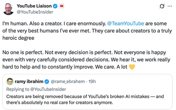 YouTube creators challenge platform's claims of manual appeal reviews