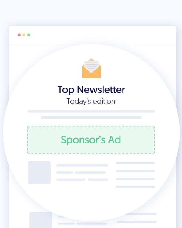 Newsletter layout showing native sponsor ad placement integrated with editorial content
