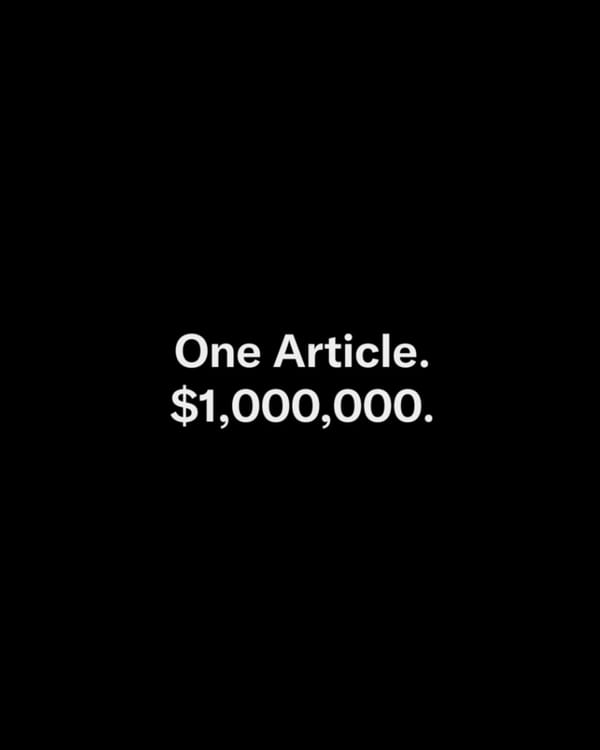 X offers $1M prize for single Article as creator monetization shifts to timeline views