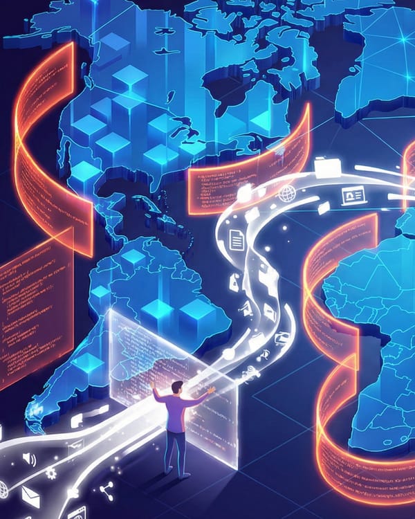 Digital world map showing algorithmic barriers segregating content by geographic borders globally