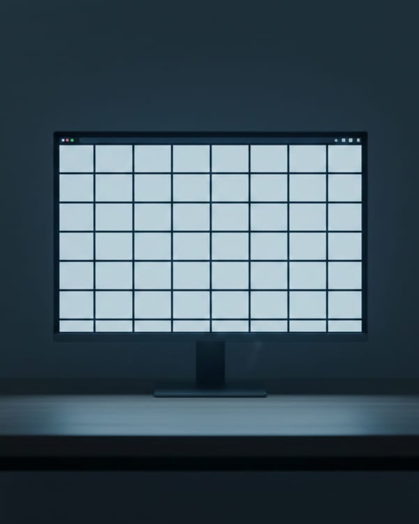 A browser displaying a blank grid of empty ad slots — a parked domain with no content, only ads.