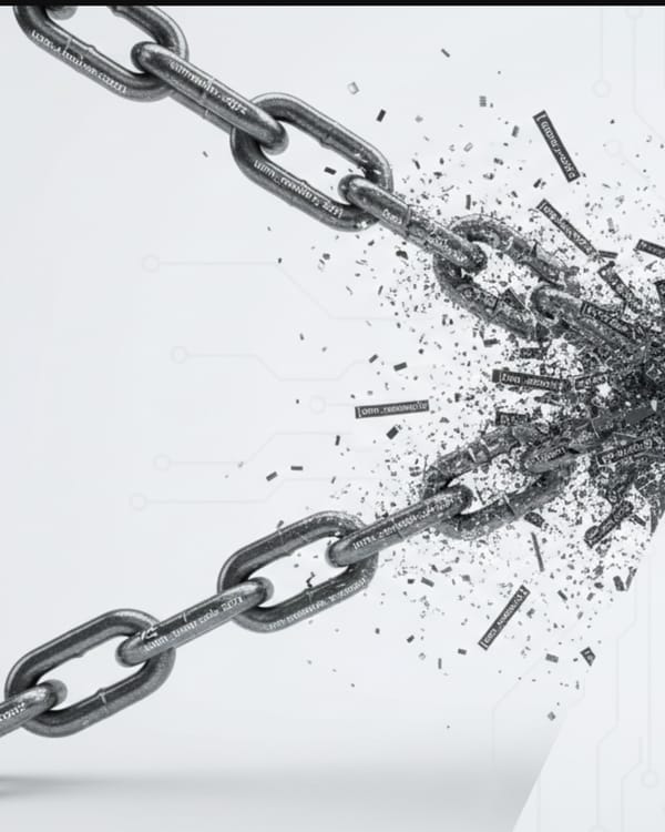 Breaking chain showing fragile hardcoded UTM parameters versus robust dynamic ValueTrack macros