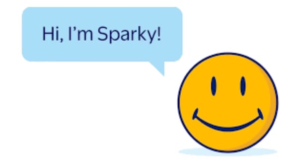 Walmart's Sparky AI shopping chatbot, a smiley face avatar used inside ChatGPT and Gemini.