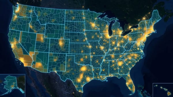 US map divided into 210 ad targeting markets, showing the Comscore Markets geographic shift.