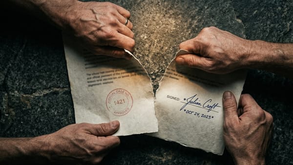 Two hands tearing apart a legal document, symbolizing Turkey's KVKK consent separation ruling.