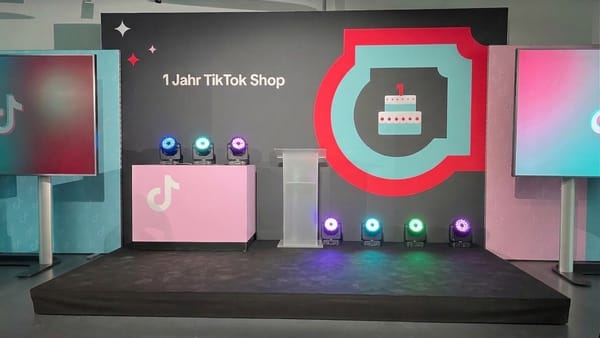 TikTok Shop Germany first anniversary event stage in Munich, March 2026.