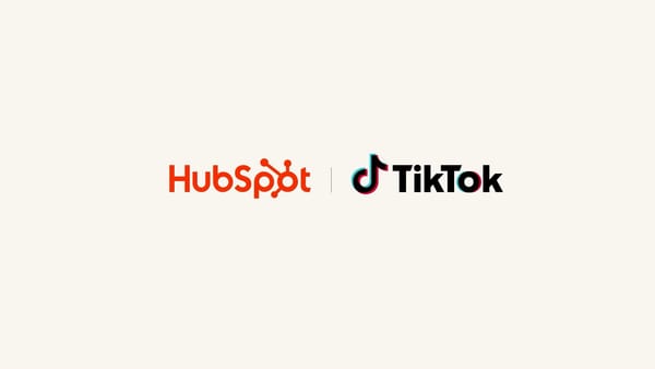 HubSpot and TikTok logos side by side announcing their native Marketing Hub integration.