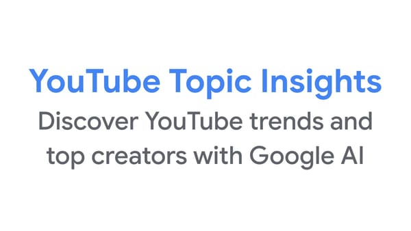 YouTube Topic Insights tool logo: discover YouTube trends and top creators with Google AI.
