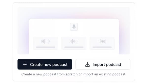 beehiiv podcast creation interface showing episode setup and import options on the platform.