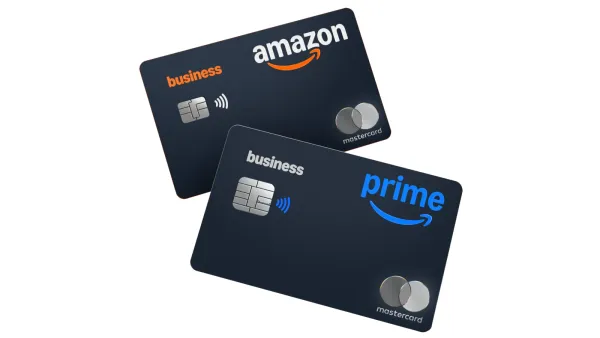 Amazon Business Card and Prime Business Card on Mastercard network, dark blue design