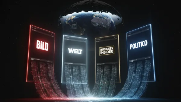 Axel Springer digital news brands BILD, WELT, Business Insider, and Politico on global screens