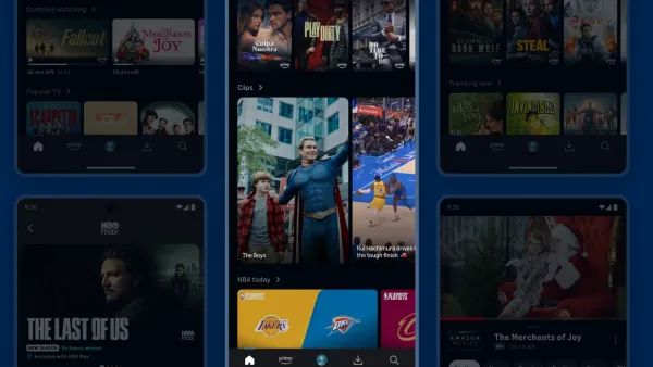 Prime Video mobile app showing Clips feed with The Boys and NBA highlights on screen