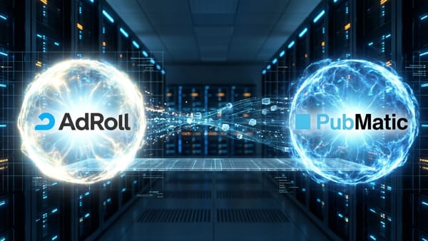 AdRoll and PubMatic AI agents exchange data via MCP in a server room