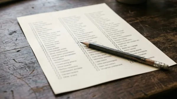 A checklist on paper with a pencil — website technical audit in progress.