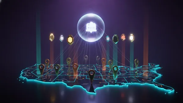 ChatGPT Ads Manager geo targeting map with location pins across US states
