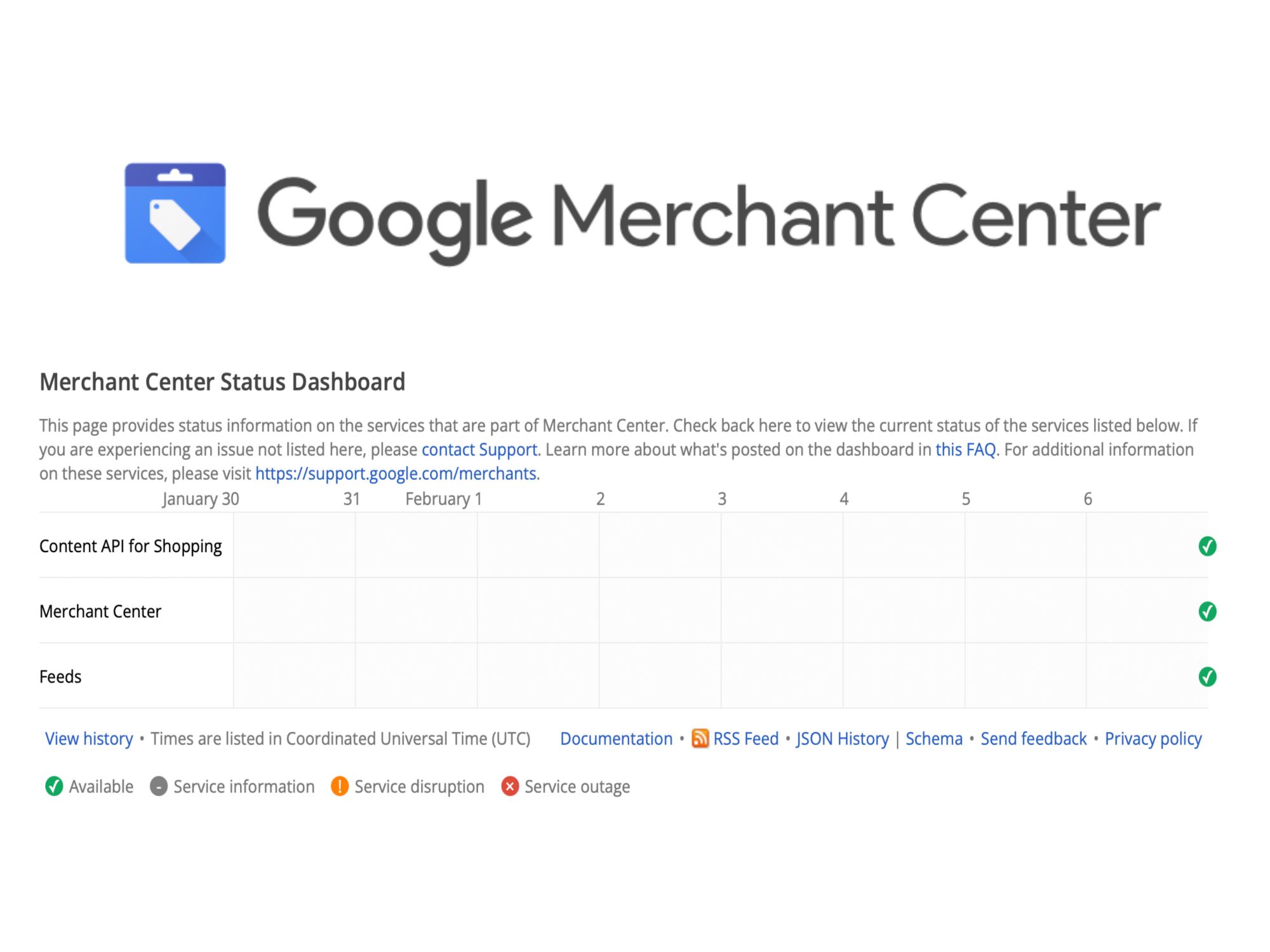 Merchant Center Status Dashboard