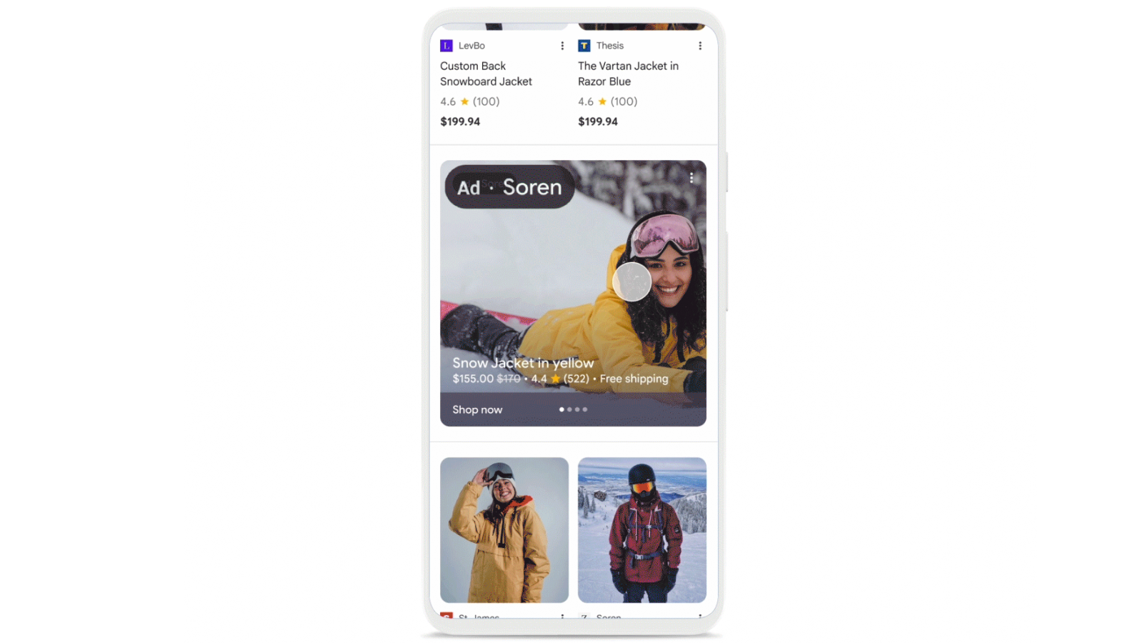 Shopping Ads in mobile search results