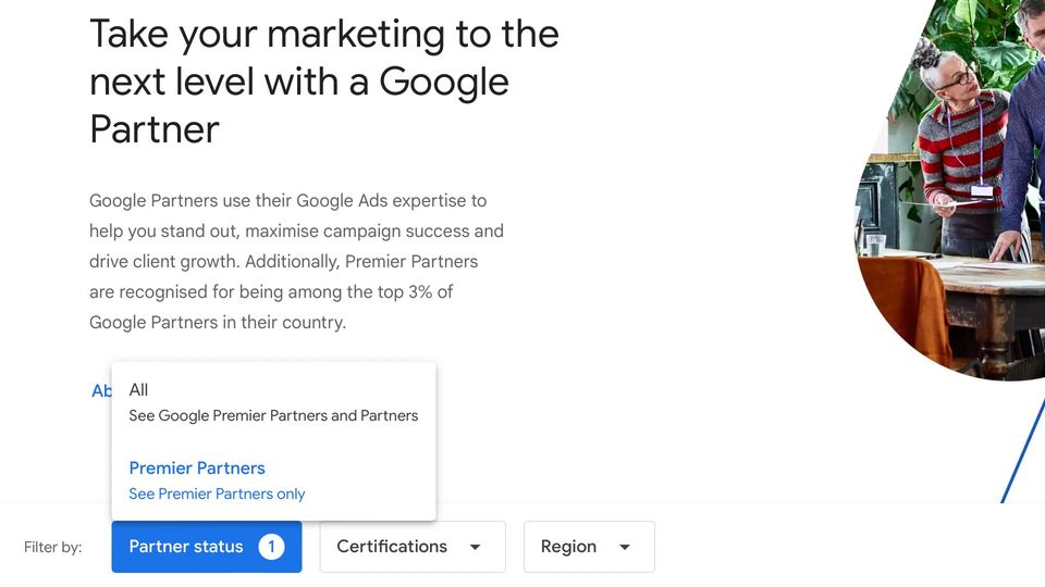 How to find the Google Premier Partners List